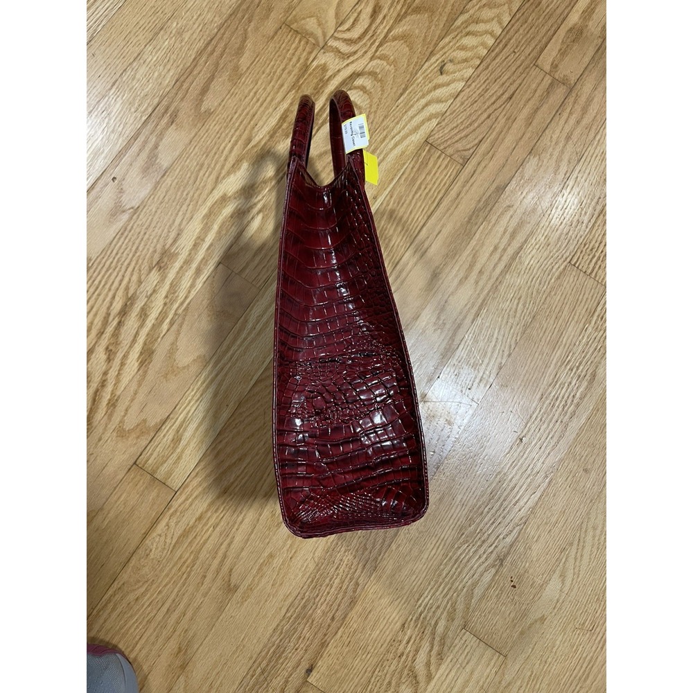 BRAHMIN Moira VINTAGE RED Melbourne Croc Small Rectangle Leather Bag Purse NEW - Picture 5 of 8